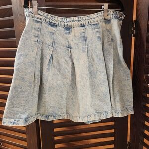 Light Wash Denim Skater Skirt 2BB